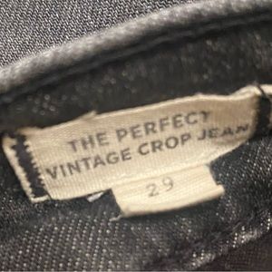 Madewell Vintage Perfect Crop black jeans size 29”